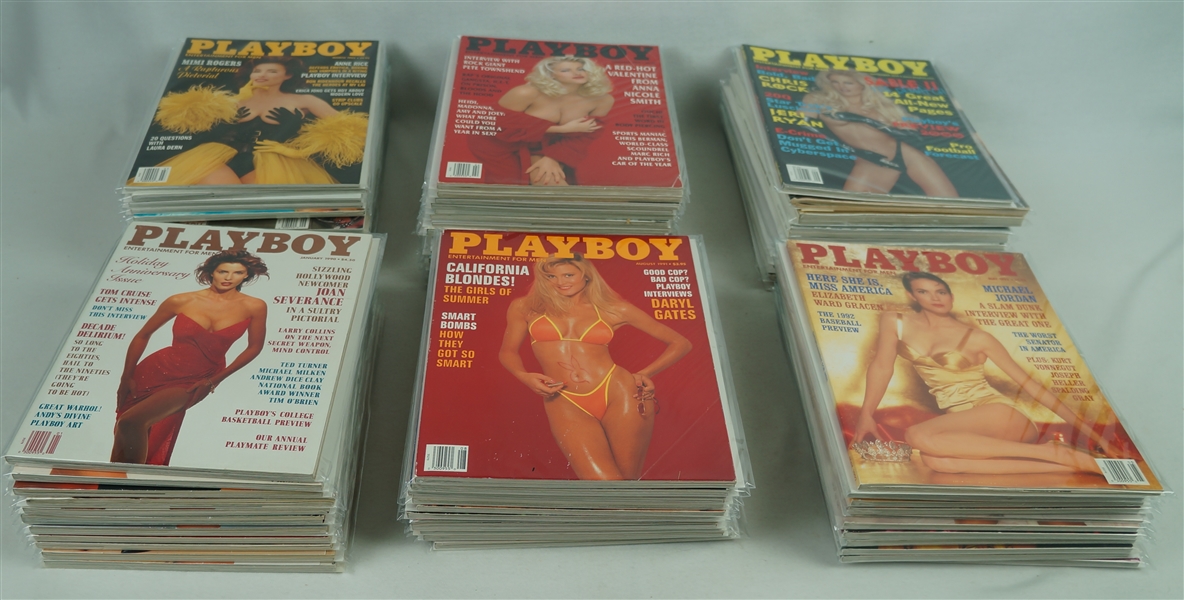 Vintage Collection of 1990s Playboy Magazines