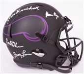 Purple People Eaters - Page, Marshall, Larsen, Eller Autographed Minnesota Vikings Full Size Helmet Beckett