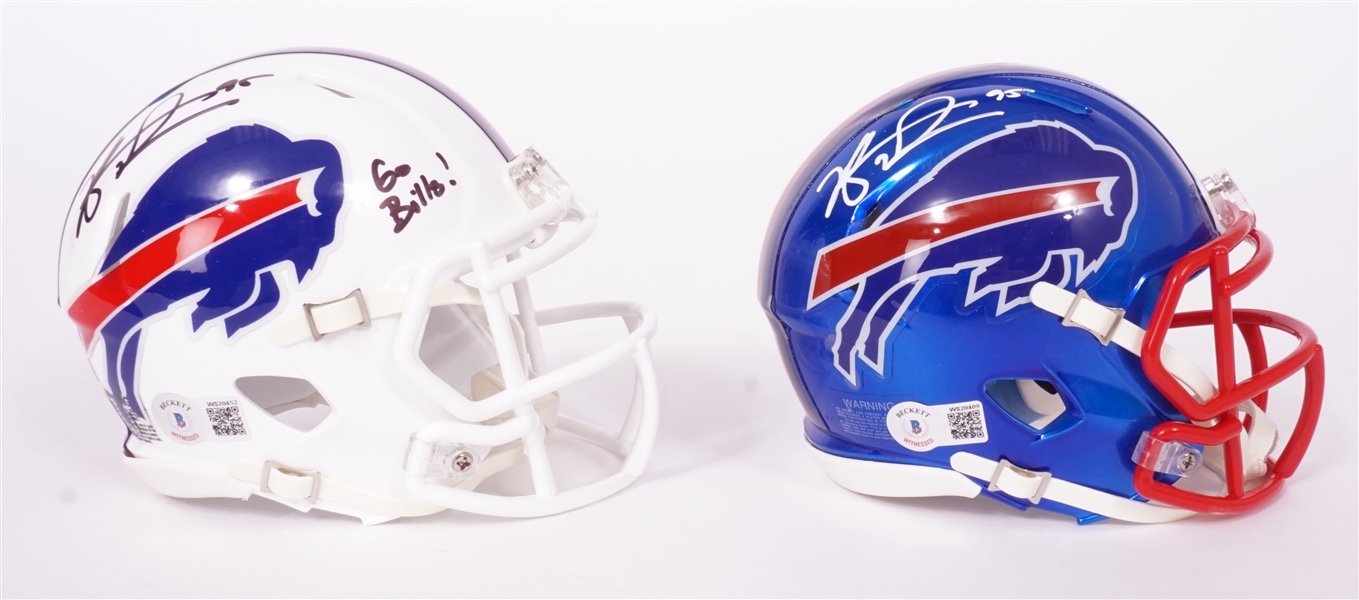 Lot of 2 Kyle Williams Autographed Buffalo Bills Mini Helmets Beckett