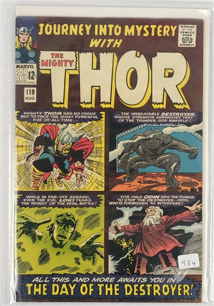 The Mighty Thor Aug 1965 Comic Book Issue No 119 