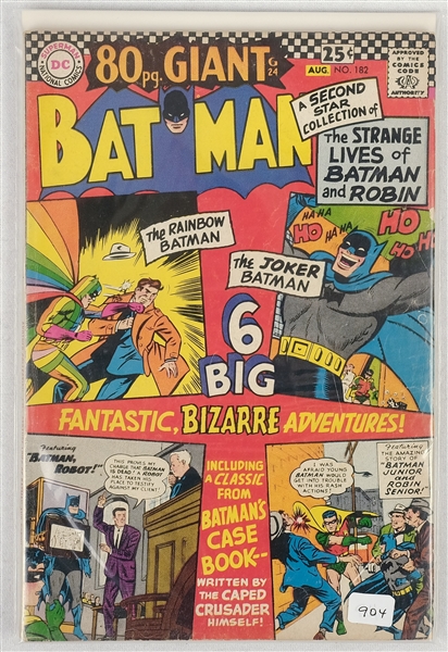 Batman Aug 1964 Comic Book Issue No 182   