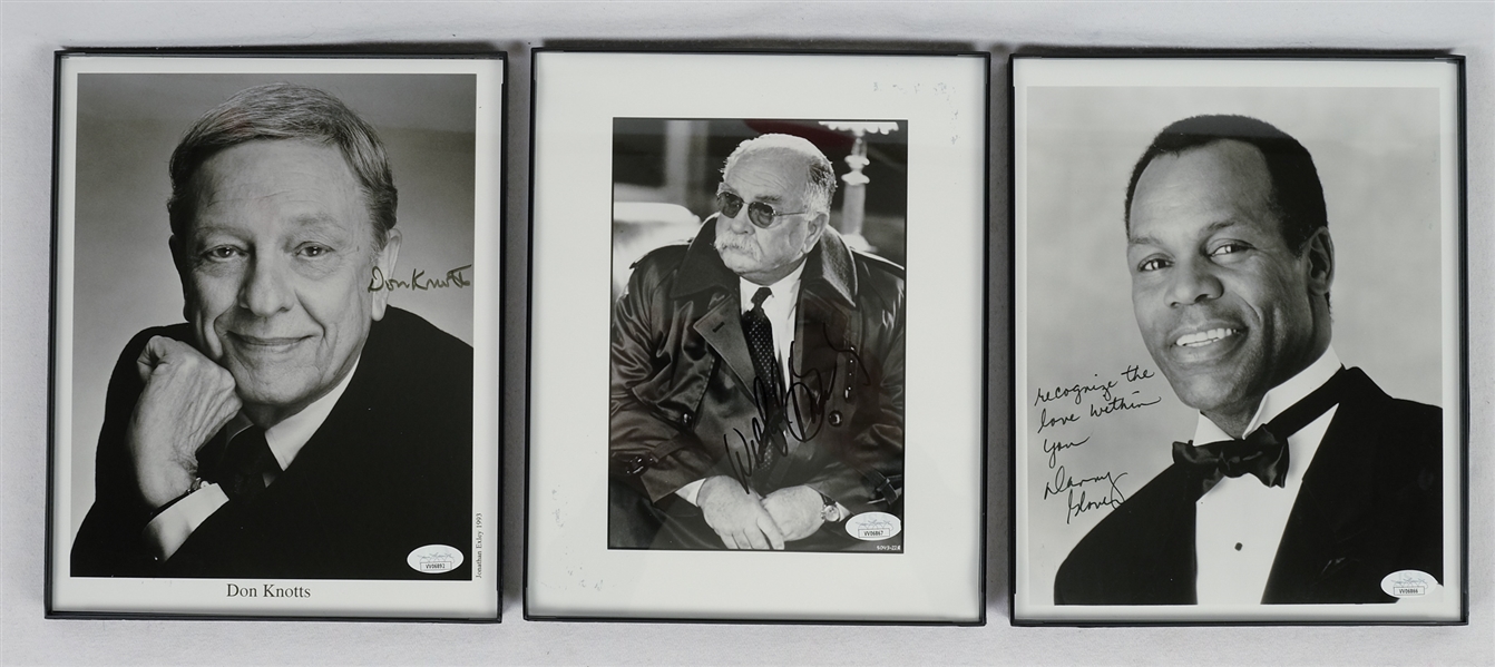 Lot of 3 Autographed 8x10 Photos w/Don Knotts Wilford Brimley & Danny Glover JSA