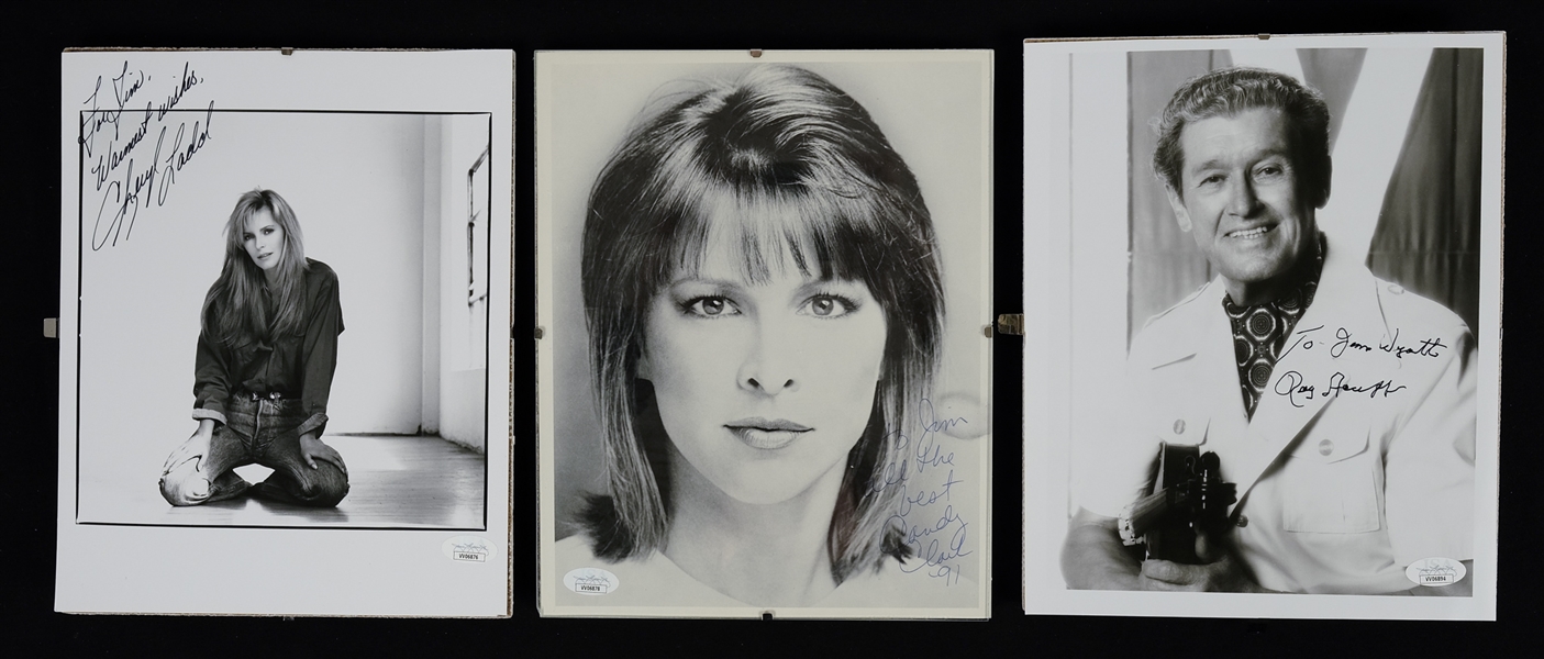 Lot of 3 Autographed 8x10 Photos w/Cheryl Ladd Candy Clark & Roy Acuff JSA