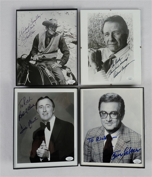 Lot of 4 Autographed 8x10 Photos w/Jack Elam Richard Crenna Steve Allen & Dick Martin JSA