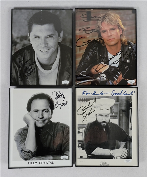 Lot of 4 Autographed 8x10 Photos w/Billy Crystal Richard Dean Anderson Lou Diamond Phillips & Richard Karn JSA