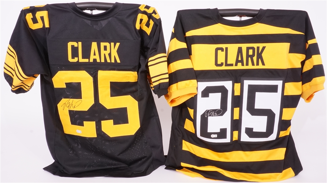 Lot of 2 Ryan Clark Autographed Pittsburgh Steelers Replica Jerseys Beckett