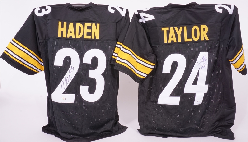 Lot of 2 Joe Haden & Ike Taylor Autographed Pittsburgh Steelers Replica Jerseys Beckett