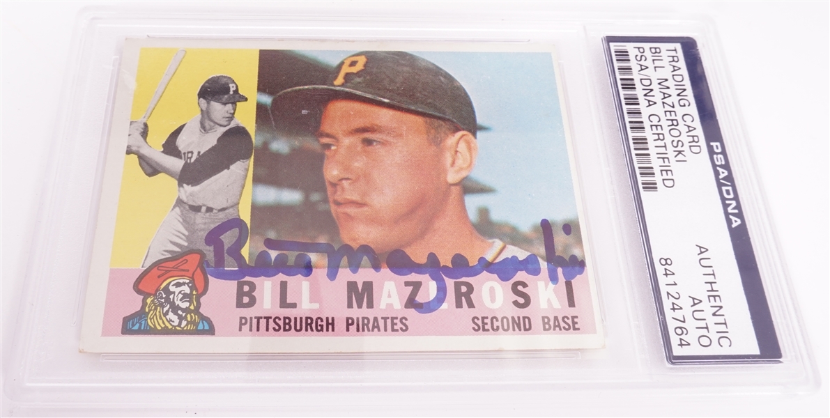 Bill Mazeroski Autographed & PSA/DNA Slabbed Pittsburgh Pirates Baseball Card