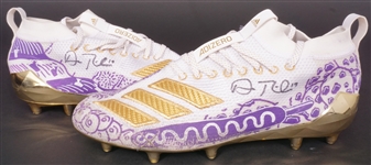 Adam Thielen Game Used & Autographed Custom Painted State Fair Football Cleats
