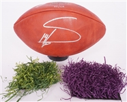 Stefon Diggs Autographed Miracle Authentic Football LE #22/114 w/ Game Used Turf