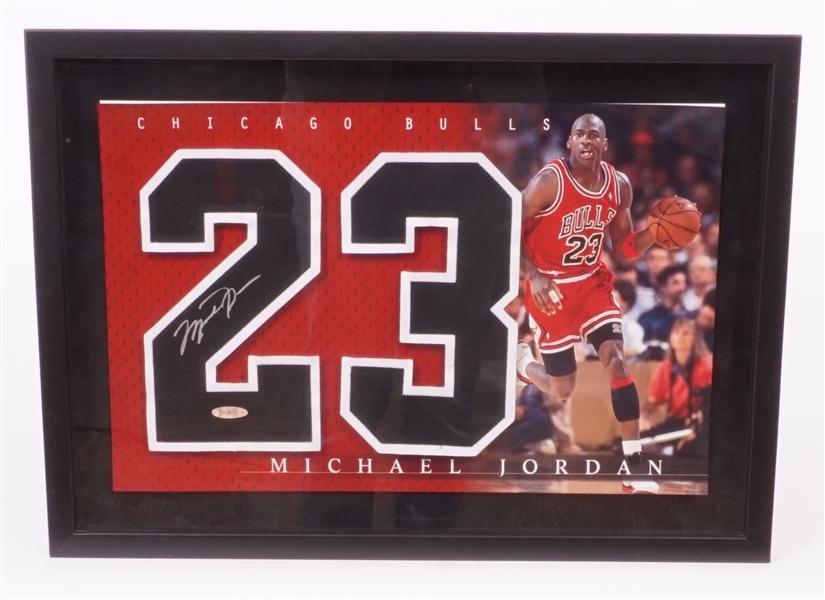 Michael Jordan Autographed Jersey Number Display UDA