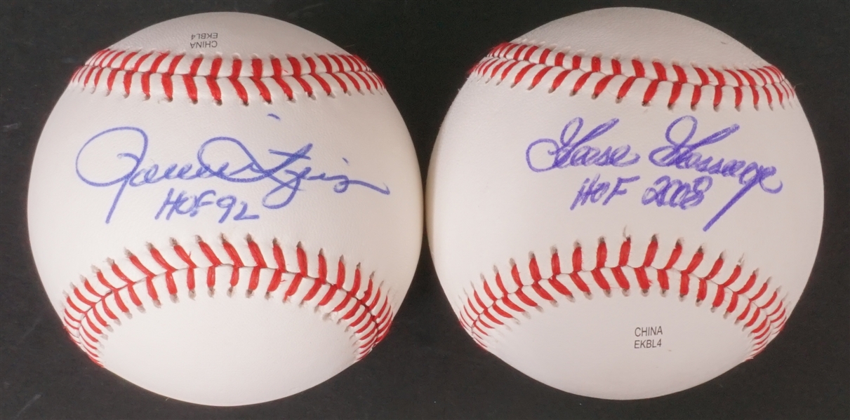 Lot of 2 Autographed Baseballs Pitching Greats w/ Rollie Fingers & Goose Gossage Beckett