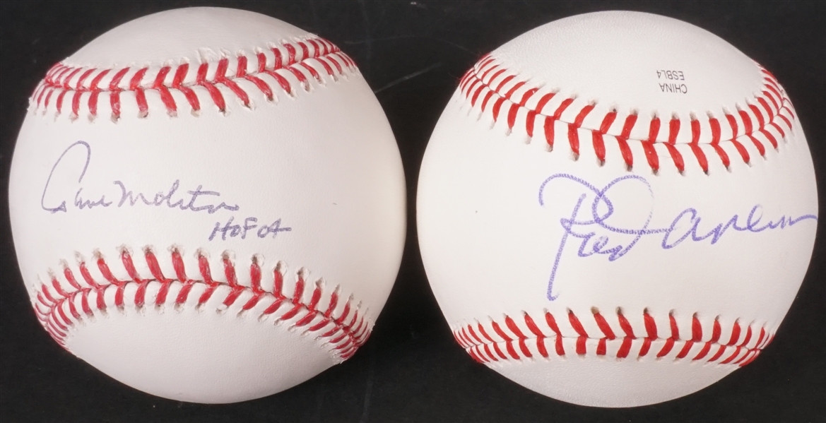 Lot of 2 Rod Carew & Paul Molitor Autographed Baseballs Beckett