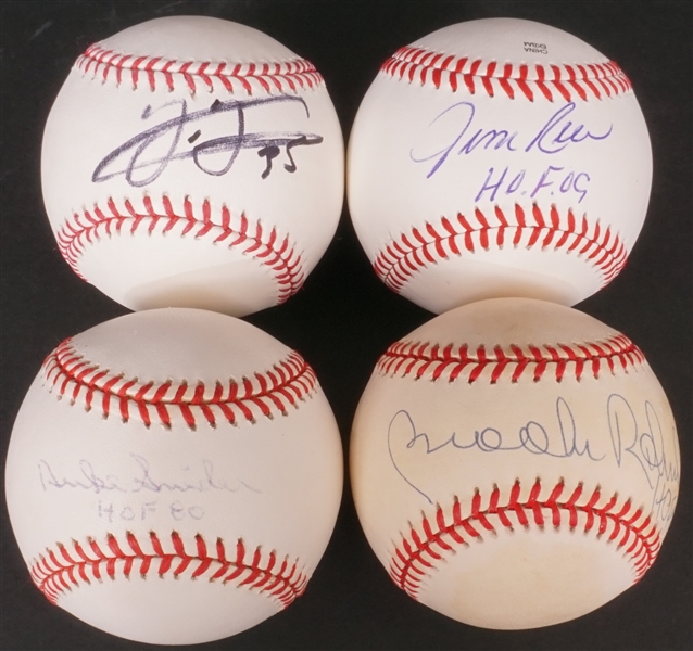Lot of 4 Jim Rice, Frank Thomas, Duke Snider, & Brooks Robinson Signed Baseballs Beckett