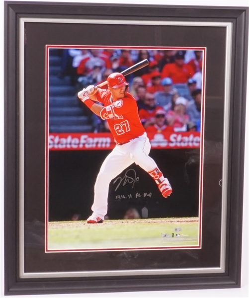 Mike Trout Autographed & Inscribed Framed 16x20 Photo MLB