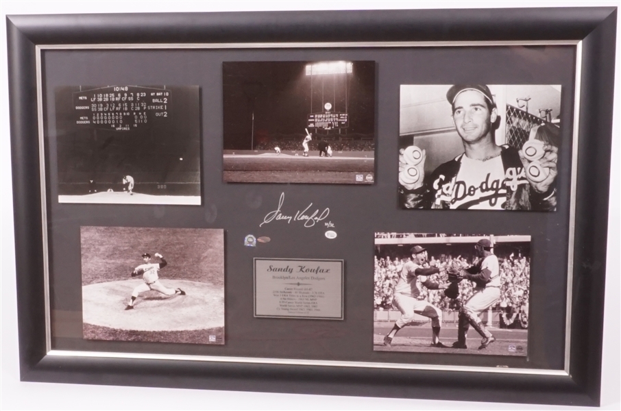 Sandy Koufax Autographed Framed Display LE #10/32