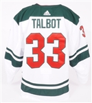 Cam Talbot 2020-21 Minnesota Wild Game Worn White Away Set 2 Jersey 20th Anniversary Patch Team LOA Photo Match
