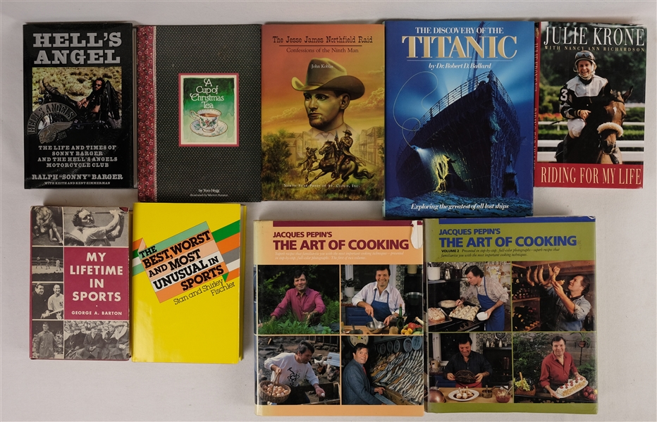 Collection of 9 Vintage Books w/Jesse James & Titanic