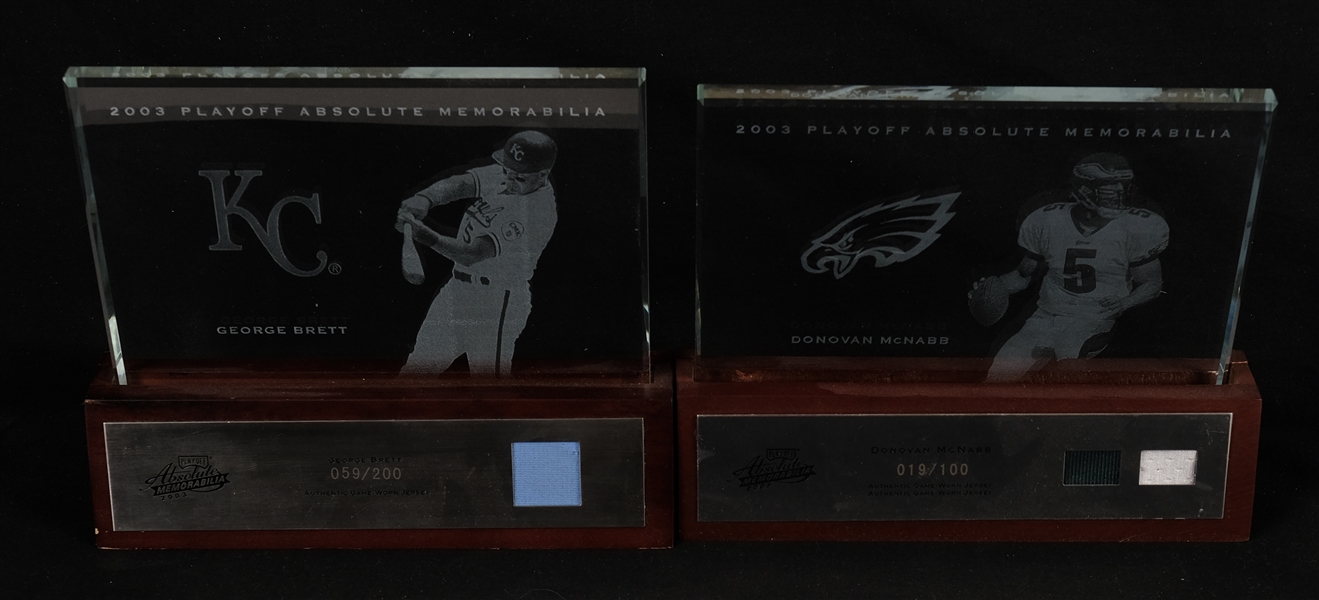 George Brett & Donovan McNabb Game Used Limited Edition Jersey Display