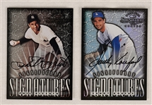 Sandy Koufax & Phil Rizzuto Autographed 1998 Donruss Signature Series #/2000 Baseball Cards