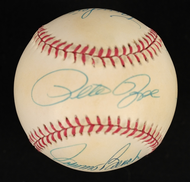 Pete Rose, Johnny Bench, Tony Perez, & Joe Morgan Autographed Baseball