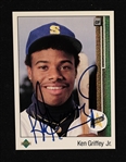 Ken Griffey Jr Autographed 1989 Upper Deck Rookie Card