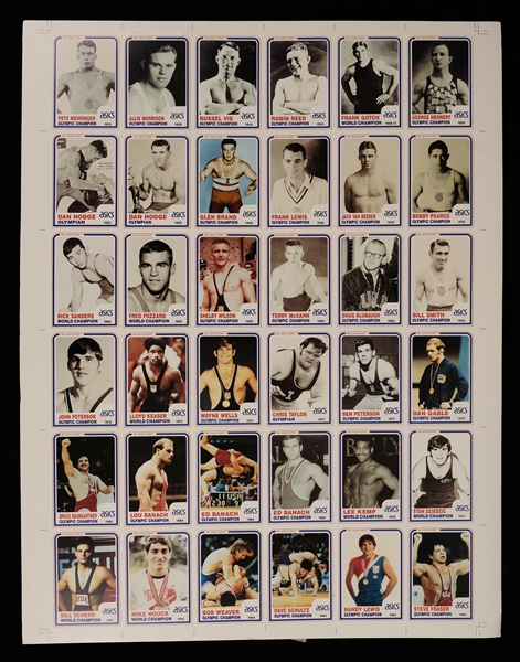 Vintage 1985 Big League Cards Olympic Set Uncut Sheet