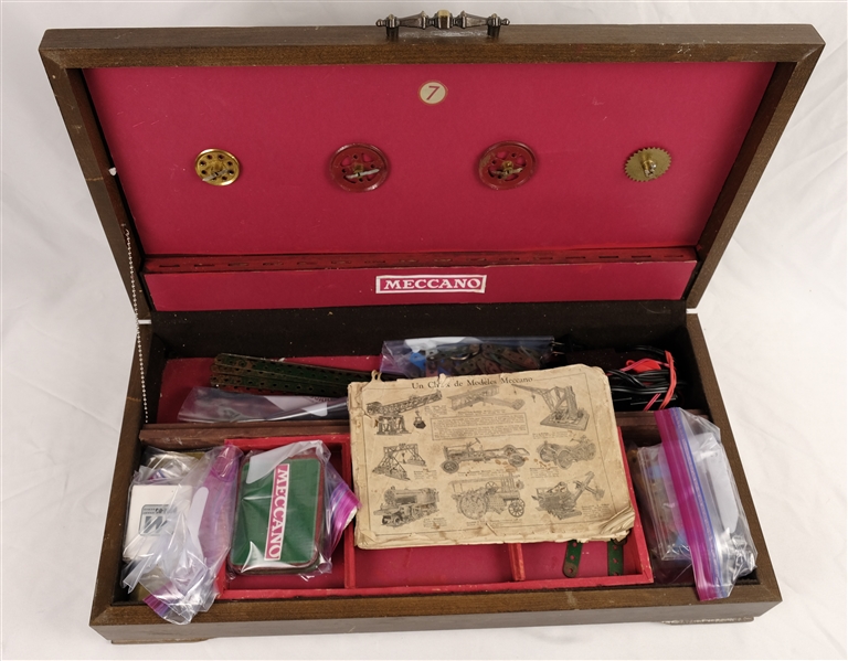 Vintage Meccano Erector Set w/Original Wood Box