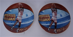 Collection of 2 Michael Jordan "10th NBA Scoring Title" Dinner Plates #2146A & #438A UDA