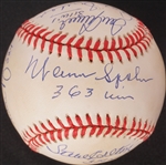 300 Wins Autographed ONL Baseball w/ 8 Signatures Beckett LOA