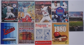 Collection of 9 Vintage Minnesota Twins 1960s-2000s Scorecards & Programs