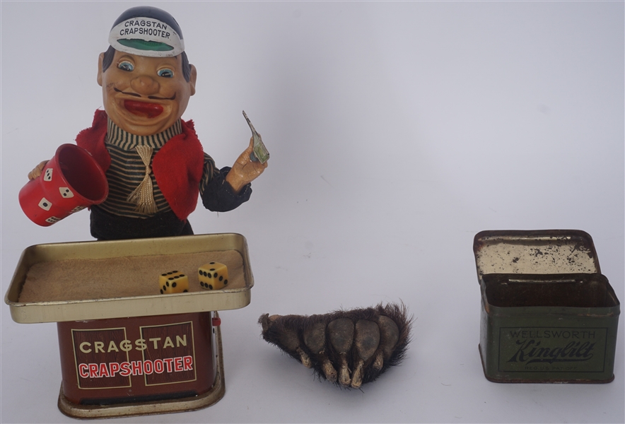 Vintage 1950s Battery Operated Cragstan Crapshooter Toy w/Original Box