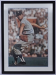 Don Drysdale Autographed & Inscribed Framed 23x34 Los Angeles Dodgers Photo Beckett LOA