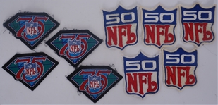 Collection of NFL Patches w/5 Rare 50th Anniversary Patches