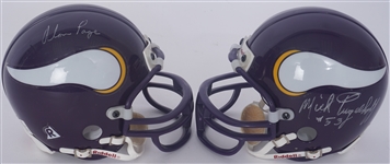 Lot of 2 Alan Page & Mick Tingelhoff Autographed Minnesota Vikings Mini Helmets Beckett