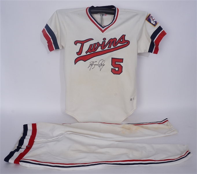 Roy Smalley Autographed Game Jersey & Unmatched Game Used Pants  