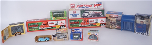 Large Collection of Toy Cars, Trucks & Steins