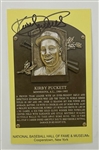 Kirby Puckett Autographed Hall of Fame Plaque Postcard Beckett LOA