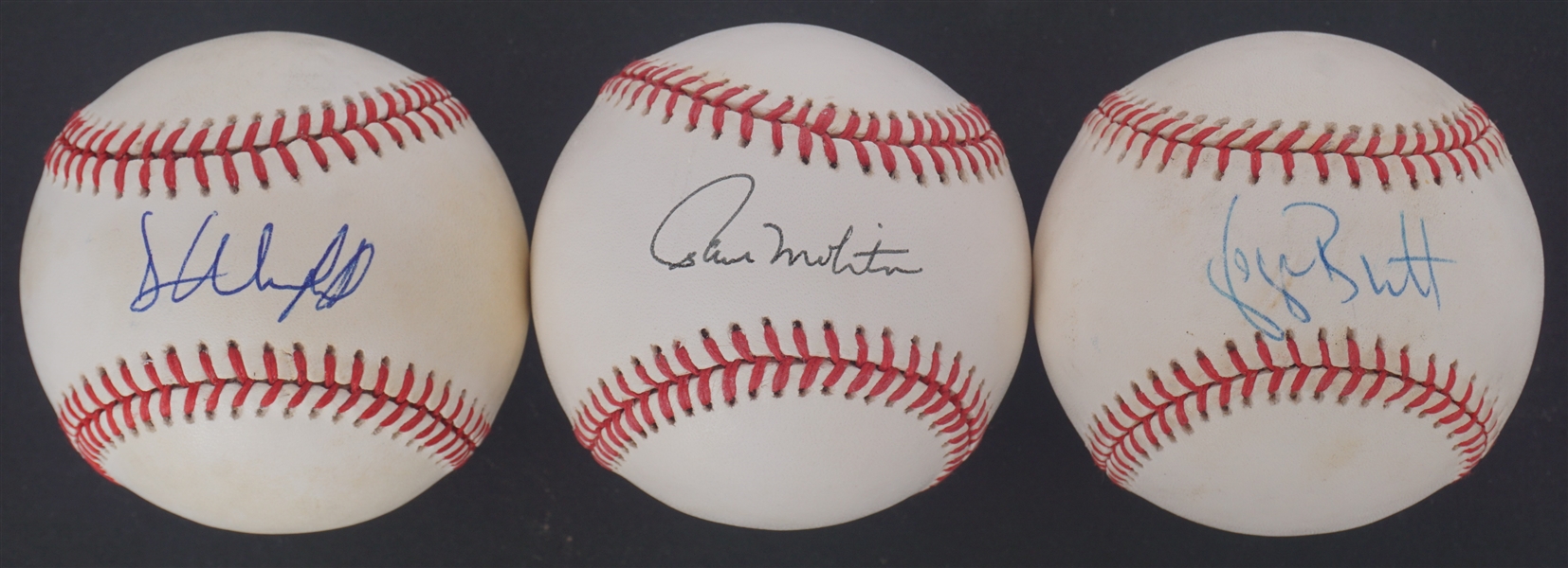 3000 Hit Club Lot of 3 Autographed Baseballs w/ Molitor, Winfield, & Brett Beckett