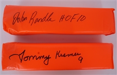 Lot of 2 John Randle & Tommy Kramer Autographed Pylons Beckett