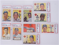Brooklyn Dodgers 1950s Lot of 10 Topps PSA Graded Card Collection w/ 1954 Tom Lasorda Rookie