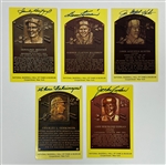 Lot of 5 Autographed Hall of Fame Plaque Postcards w/ Sandy Koufax Beckett