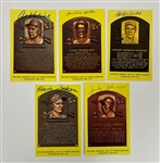 Lot of 5 Autographed Hall of Fame Plaque Postcards w/ Al Kaline Beckett