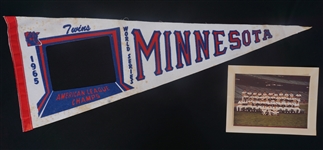 1965 Minnesota Twins AL Champs/World Series Team Picture Pennant