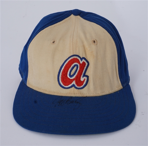 Jeff Burroughs 1977 Atlanta Braves Game Used & Autographed Hat w/ Dave Miedema LOA