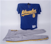 Bill Spiers 1992 Milwaukee Brewers BP Used Jersey & Pants