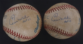 Lot of 2 Paul Molitor 1993 Game Used Autographed & Inscribed Record Setting Baseballs w/ Player Provenance