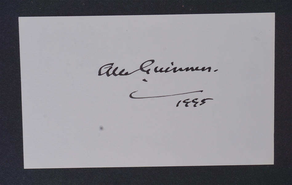 Alec Guinness Autographed 3x5 Card Beckett LOA