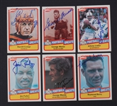 Lot of 6 Autographed 1989 Swell Football Cards w/ Johnny Unitas Beckett 