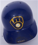 Robin Yount 1989 Milwaukee Brewers Game Used Batting Helmet w/ Excellent Use & John Taube LOA *Younts AL MVP Season*